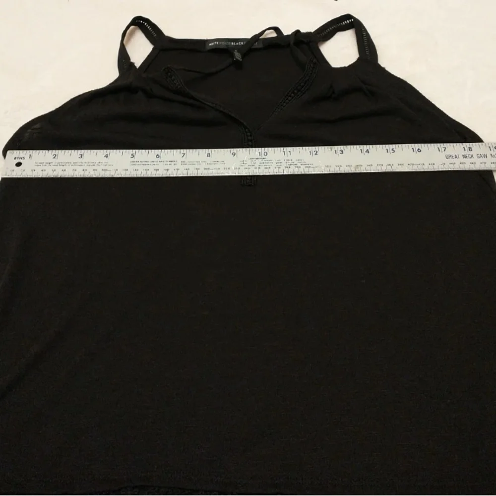 White House Black Market Black Crochet Trim Top